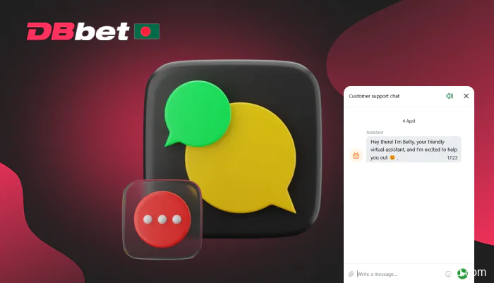 Ask a question in live chat on DBbet website