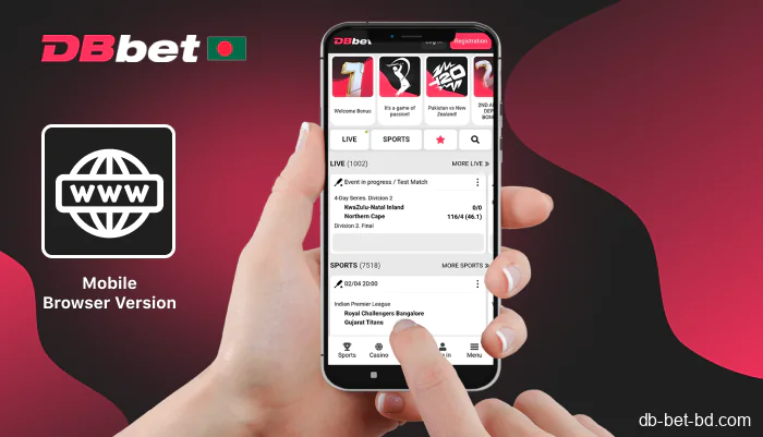 Simple and easy to use DBbet mobile version