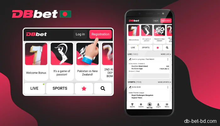 Click the pink registration button in the top right corner, step 2