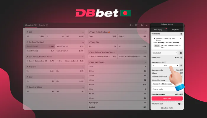 Enter the bet amount and place your bet, step 4